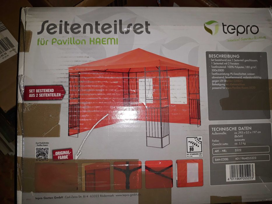 Dach i ścianki do pawilonu ogrodowego terracotta