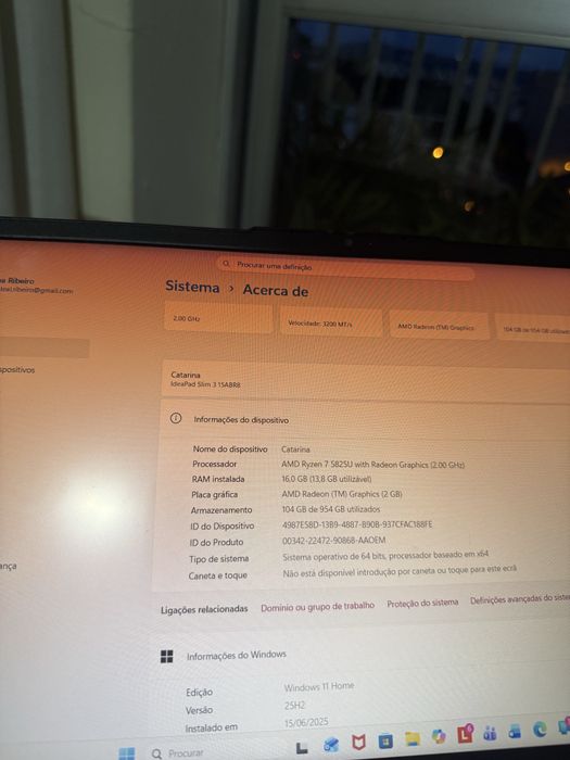Portátil Lenovo IdeaPad Slim 3 (Como Novo) – Ryzen 7 / 16GB RAM / 1TB SSD