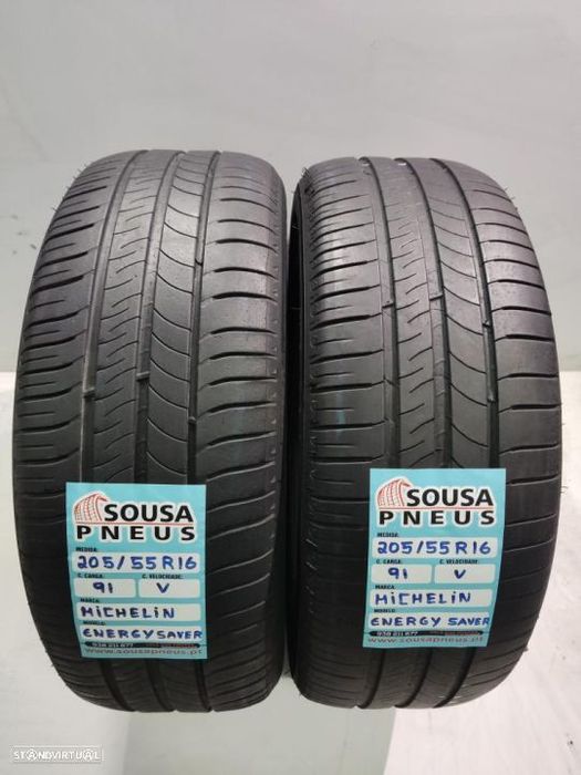 2 pneus semi novos 205-55r16 michelin - oferta dos portes