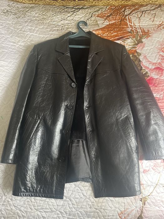 Шкіряна куртка чоловіча з хутром(зимова) тепла