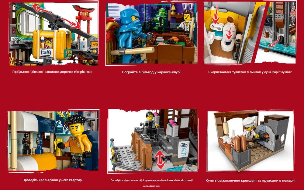 Під замовлення‼️ 1 в 1 як LEGO NINJAGO Ринкова площа (71799), 6163 дет