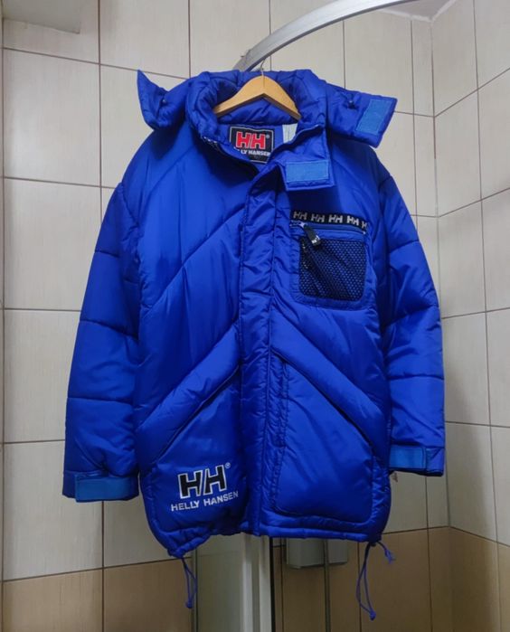 Męska kurtka puchowa L marki Helly Hansen w intensywnym kolorze nieb