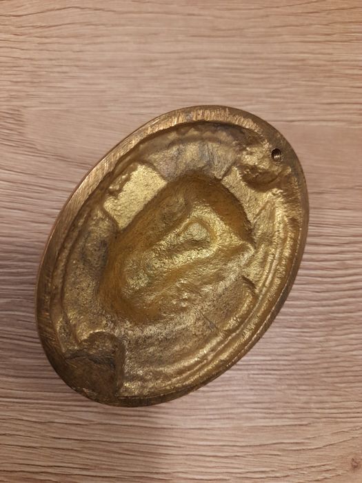 Oblicze Pana Jezusa, mosiądz, twarz, płaskorzeźba, medalion