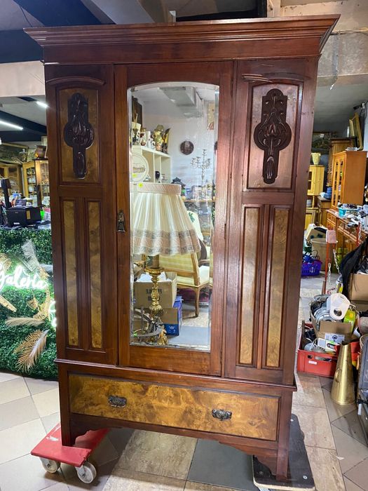 Stylowa drewniana szafa z lustrem – klasyczna – Niemcy DOWOZ DO DOMU