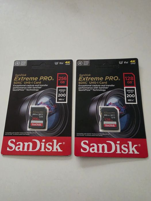 Karty pamieci Sandisk Sd 128 + 256 Gb
