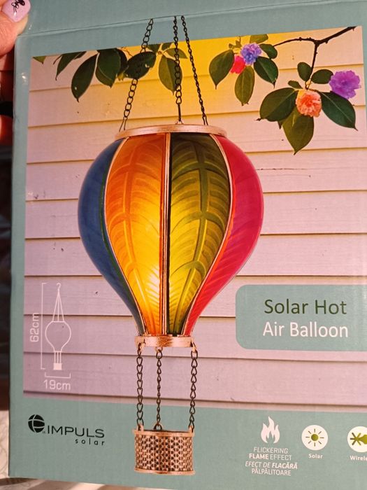 Lampka solarna LED żywy ogień balon