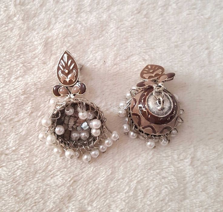 Kolczyki dzwonki jhumki orient brąz brązowe boho hippie etno folk