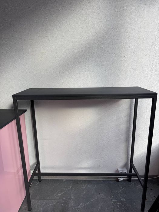 Стіл високий барний/Рожеві стільці