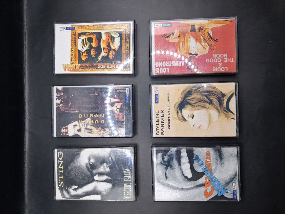 Касети Studio Vox Sting, Adriano Celentano, Mylene Farmer, Duran Duran, ABBA, Louis Armstrong