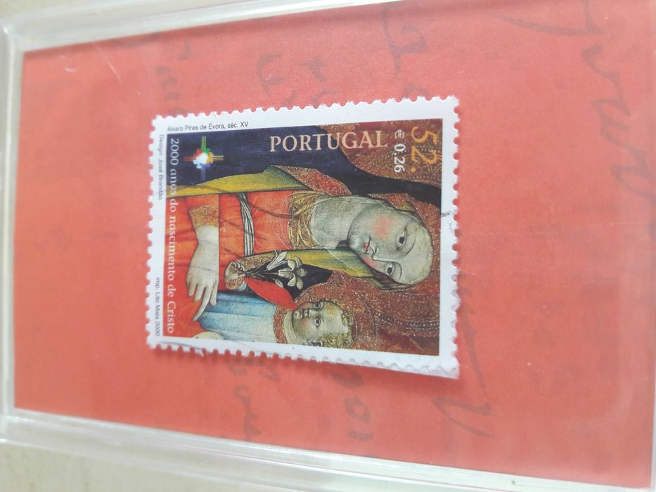 Selo Presépio emoldurado - Nossa Senhora com menino