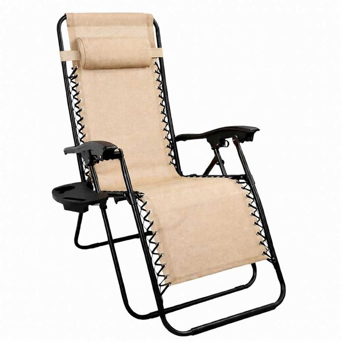 Шезлонг-лежак з підстаканником Axeon, складний з текстилену