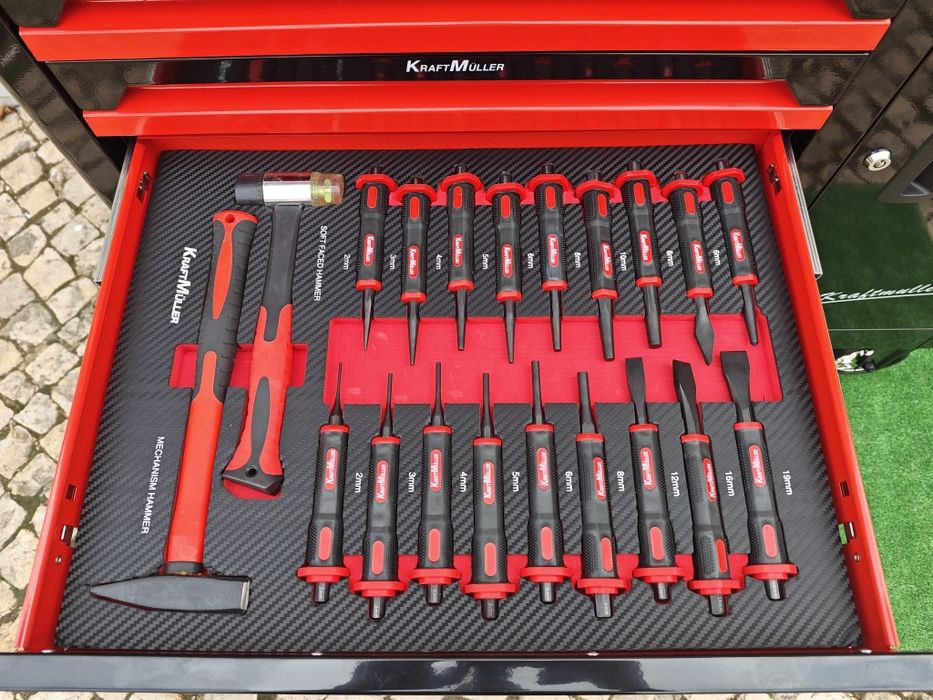 Carrinho de ferramentas Kraft Muller XXL 7 gavetas 7 cheias