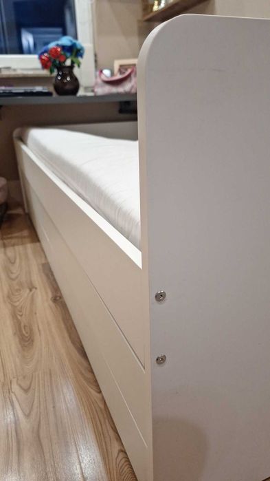 IKEA Slakt rama łóżka z łóżkiem dolnym i szufladami. Bez materacy