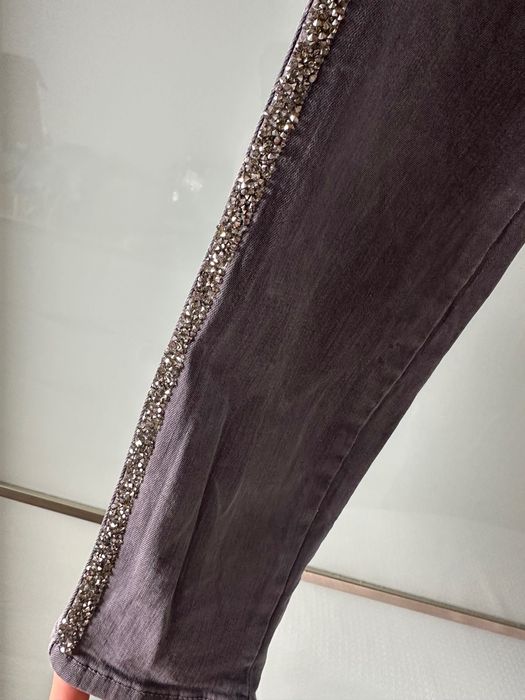 Spodnie Zara damskie szare jeansy 36 S lampas rurki