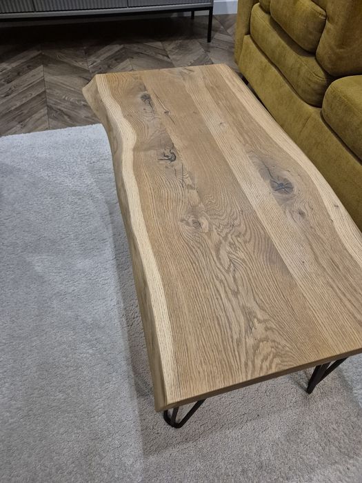 Stolik stół  kawowy dębowy drewniany loft industrial