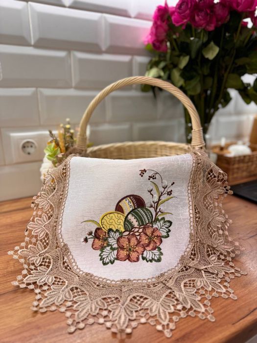 Акція 3 дні! Вишита накидка серветка рушник на пасхальний кошик