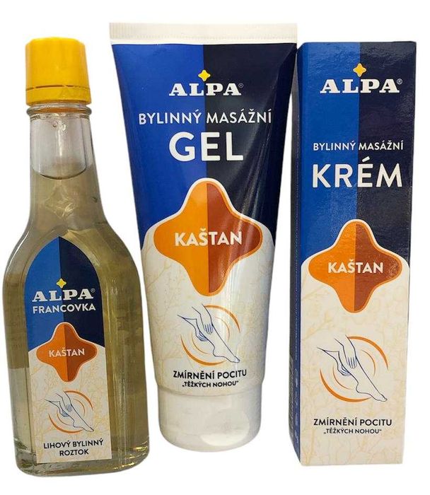 Alpa kasztanowy zestaw na bóle nóg żylaków krem 40ml żel 100ml płyn 60ml