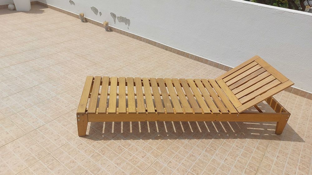 Garden Sunbed Natrual Wood