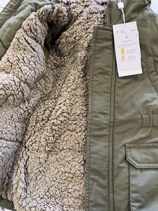 Ovs kurtka dziecięca zimowa khaki r.86