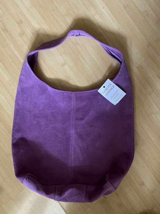 Замшевая сумка хобо Genuine leather Италия