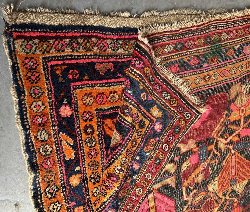 Piękny wełniany dywan chodnik vintage design lata 70 130x360 cm