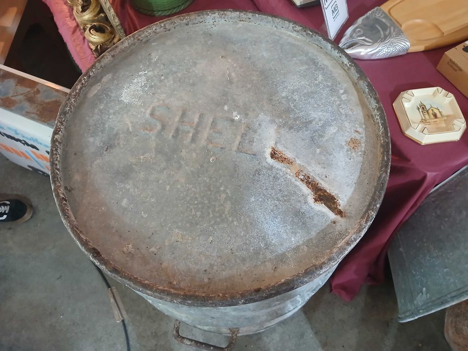 Antigo Bidão / Barril de metal - Combustível SHELL