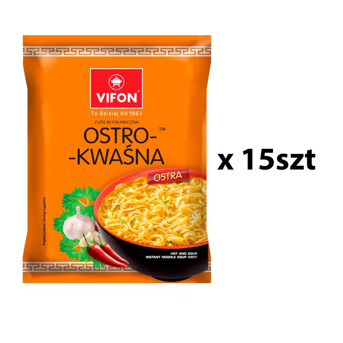 Zupa błyskawiczna Vifon 70g ostro-kwaśna 15szt DATA