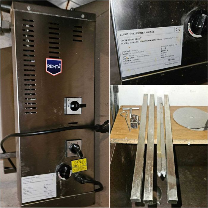 Гриль для шаурми REMTA SD10, Електричний ніж для шаурми Frosty KS100E