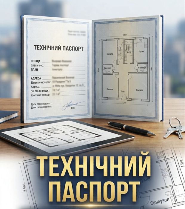 Технічний паспорт, тех.документація, виготовлення, нерухомість