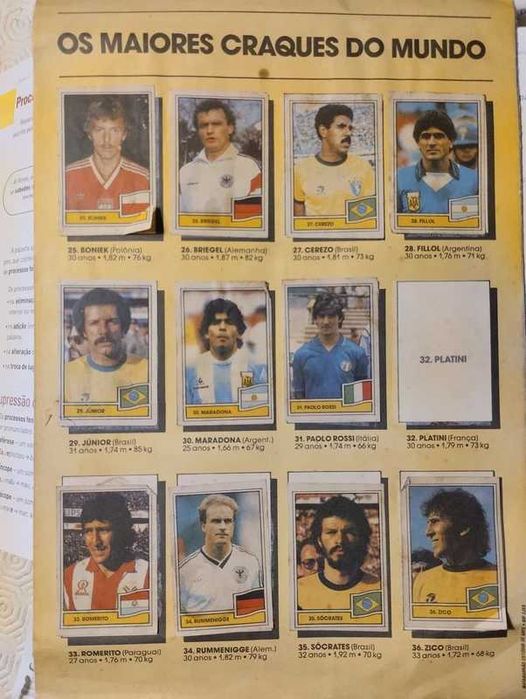 Raro álbum de cromos do campeonato do mundo de futebol de 86