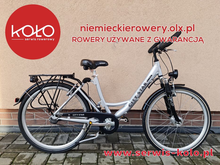 Rower damski miejski CITYSTAR koła 26 SHIMANO okazja aluminium polecam