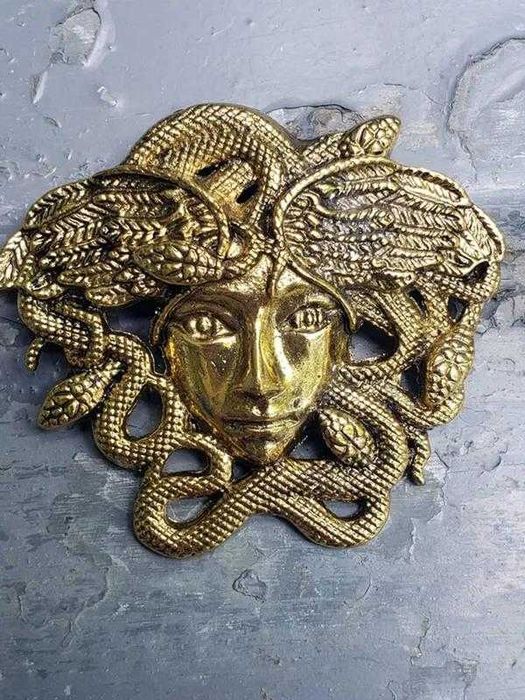 Брошка Versace кулон значок пін брош підвіска медуза горгона барокко