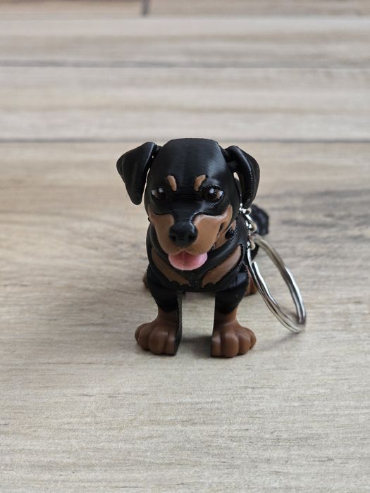 Breloczek Rottweiler z długim ogonem 3d - Brelok Druk3d fidget