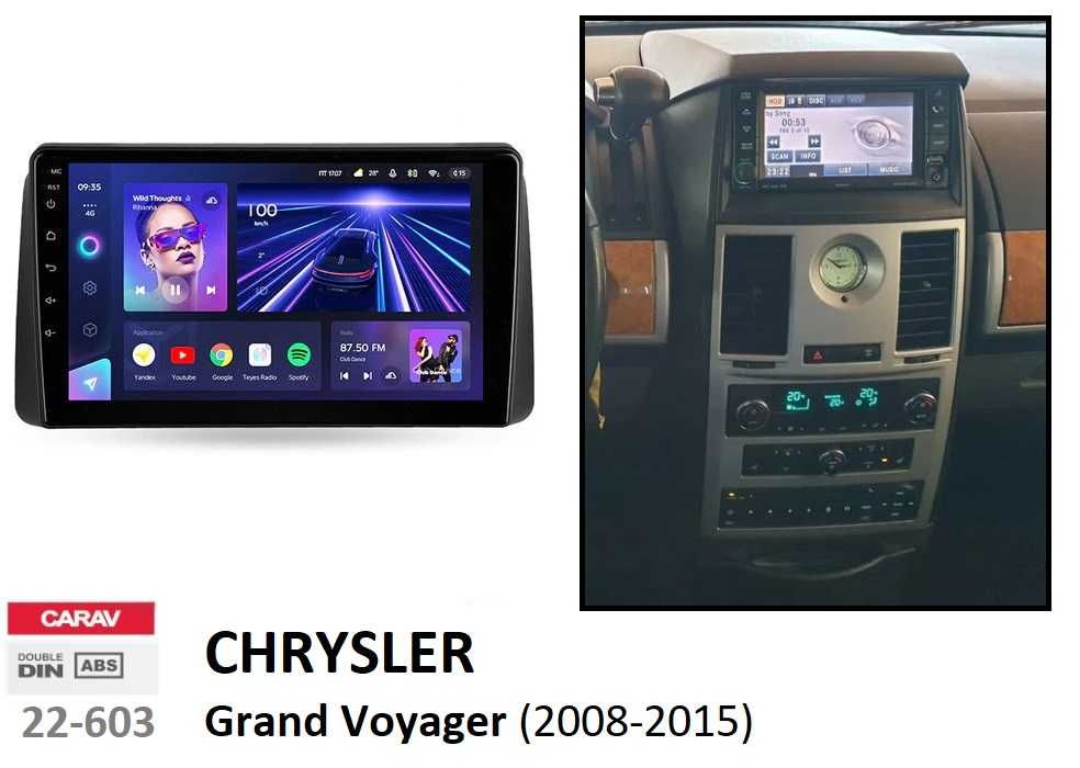 (NOVO) Rádio 2DIN • CHRYSLER Voyager / Grand Voyager • Android 4+64GB
