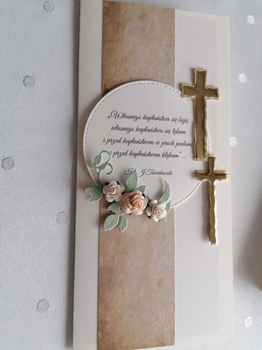 Kartka w pudełku świecenia kapłańskie, urodziny, ślub