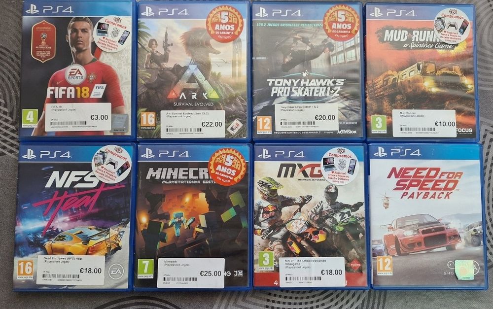 Jogos PS4 – valor original 134€ – vendo tudo por 100€