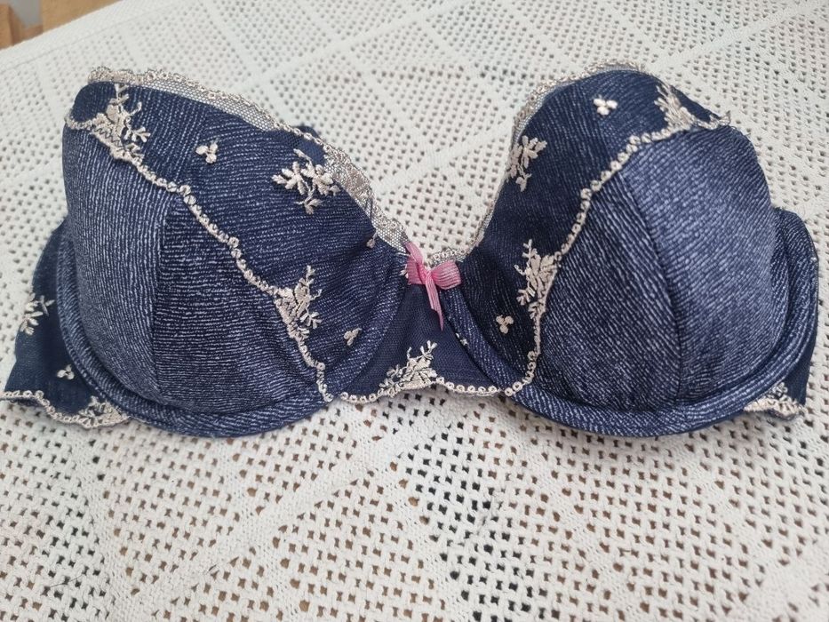 Victoria secret бюсгалтер 75в джинсовый лифчик