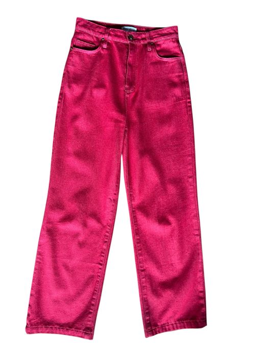 Czerwone jeansy Miu Miu straight high waist, rozmiar M