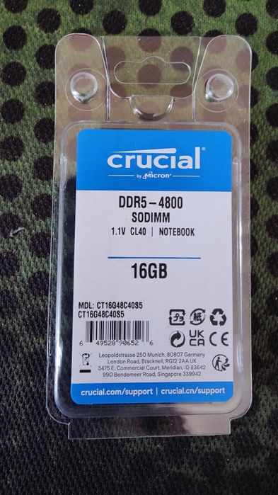 Crucial SO-DIMM DDR5 4800MHz 16GB