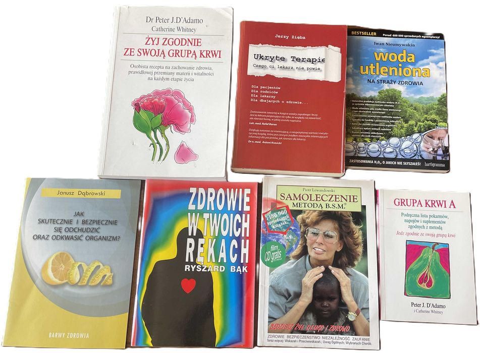Jerzy Zięba Ukryte Terapie, Iwan Nieumywakin Woda Utleniona, Peter D'Adamo Żyj Zgodnie ze Swoją Grupą Krwi | Zestaw 7 Książek