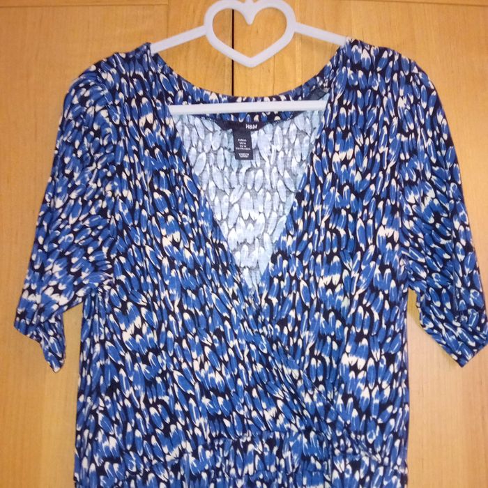 Sukienka kopertowa niebieska H&M 44 46