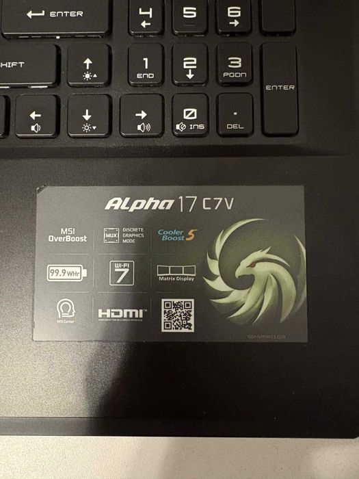 MSI Alpha 17 C7VG | Ryzen 9 7945HX | RTX 4070 | 17,3” | Stan BDB