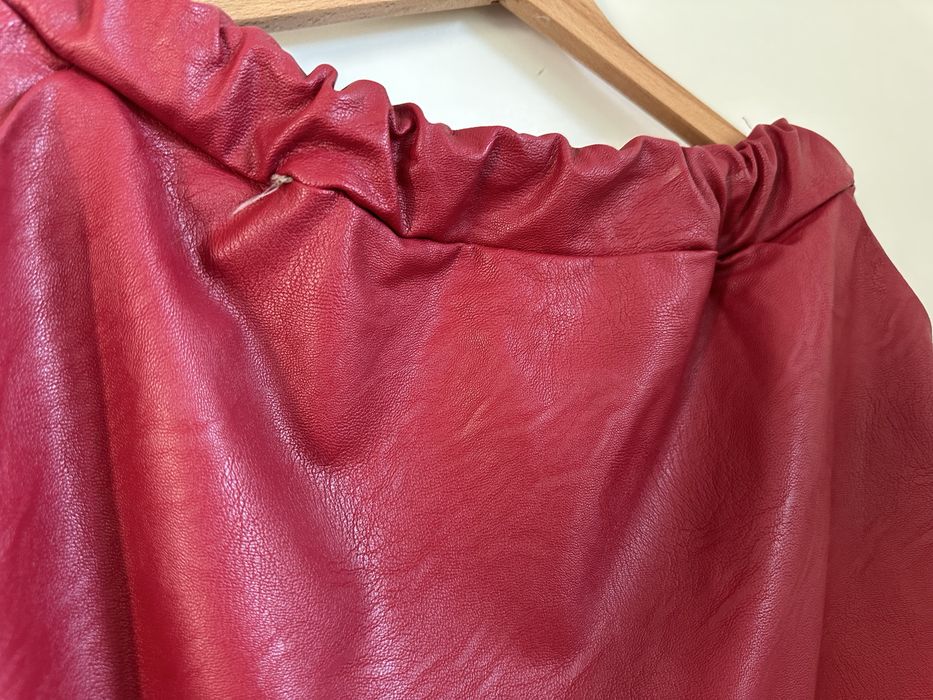 Czerwona długa spódniczka skórzana spódnica uniwerslany eko skóra