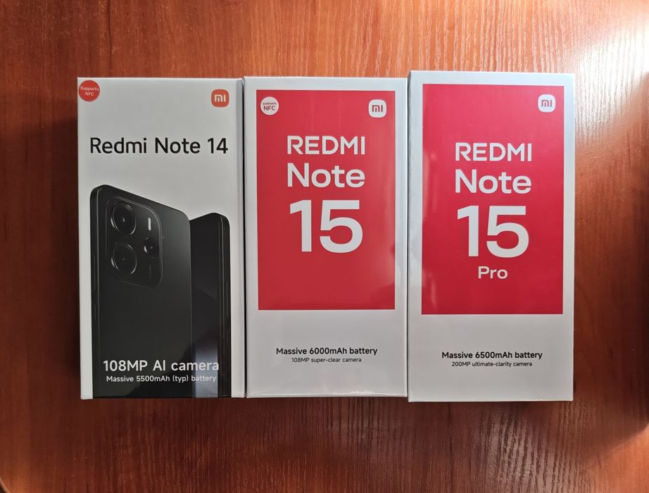 Xiaomi Redmi Note 14 4G NFC  8/128,8/256, Note 15 NFC, 15 Pro 8/256 NFC Global