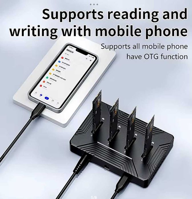 Blueendless 4-bay 32TB stacja dokująca do SSD M.2 NVMe+M.2 SATA Type-C