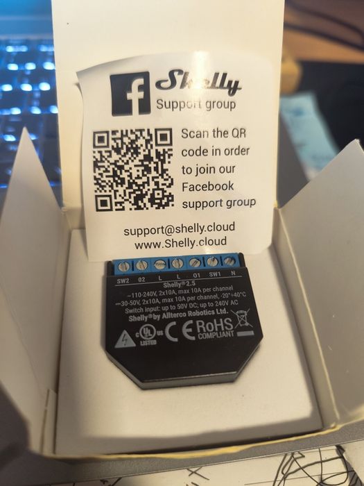 Shelly 2.5 controlo de estores eléctricos