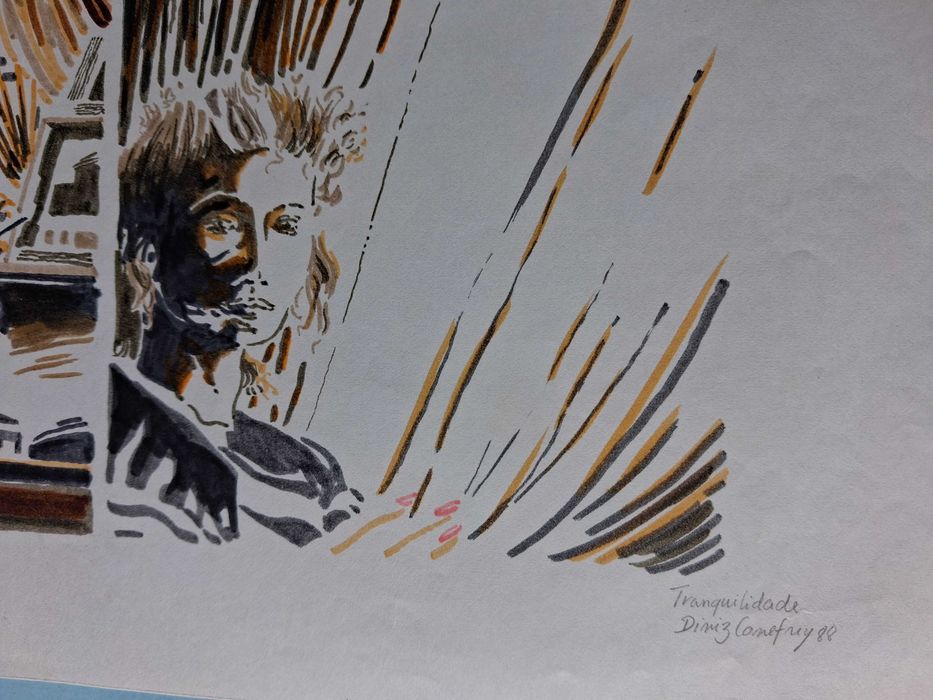 Desenho original de Diniz Conefrey de 1988 "Tranquilidade" , a cores