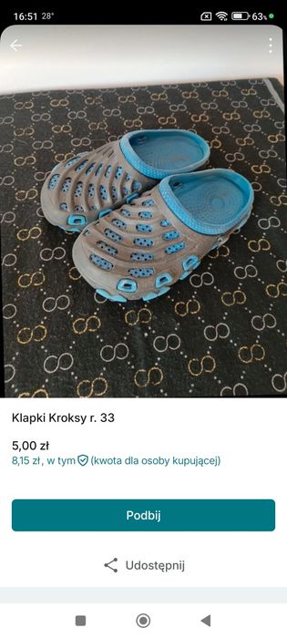 Crocsy r. 33 klapki