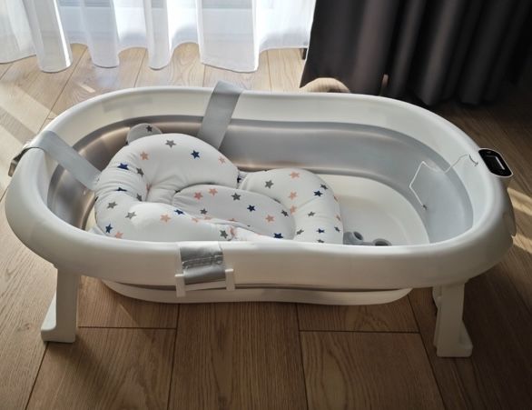 Wanienka Składana dla Dzieci Niemowląt Turystyczna Termometr Poduszka
