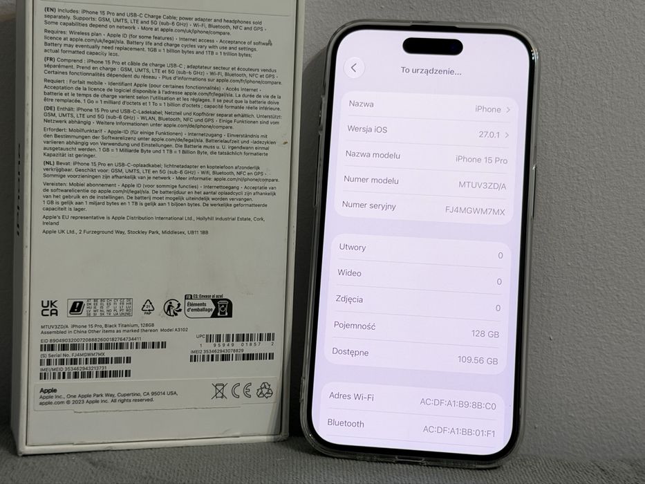 iPhone 15 Pro, 88%, Black Titanium, 128gb, bdb stan!